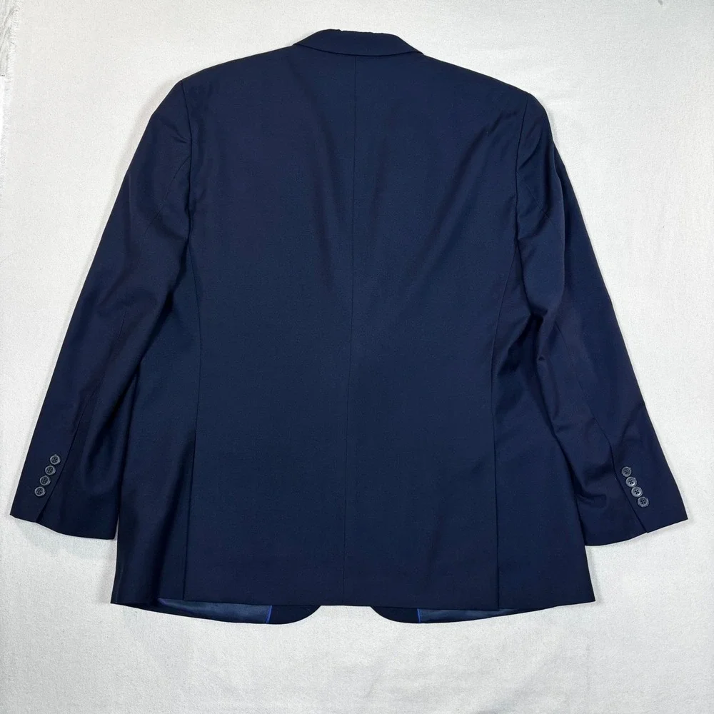 Alfani Navy Blue Regular Fit Suit Jacket Mens 46R Polyester Rayon Blend